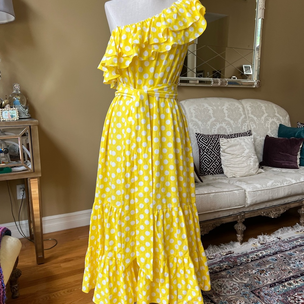 Lisa Marie Fernandez for Target. Beautiful yellow & white polka dot dress